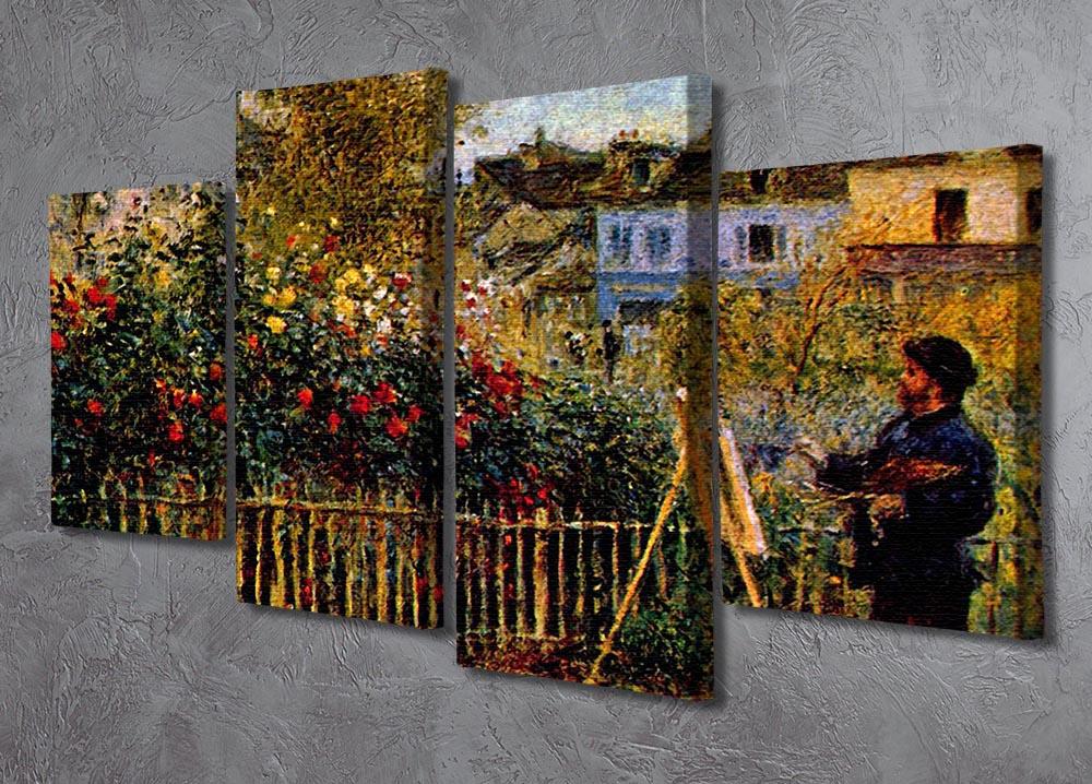 Monet painting in his garden in Argenteuil 4 Split Panel Canvas - Canvas Art Rocks - 2