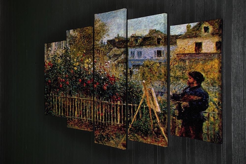 Monet painting in his garden in Argenteuil 5 Split Panel Canvas - Canvas Art Rocks - 2