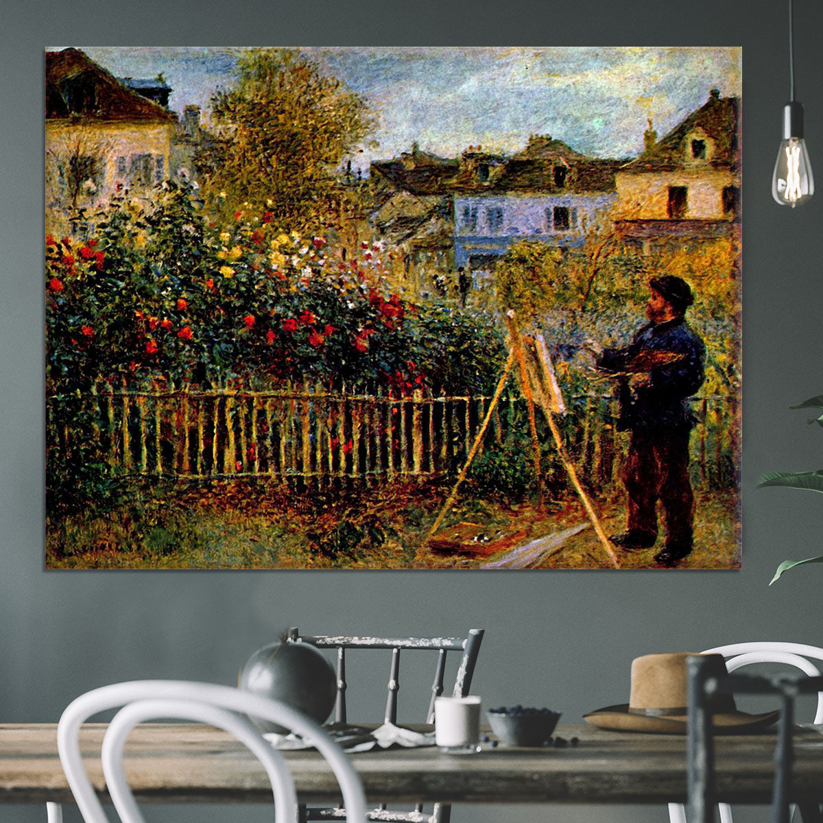 Monet painting in his garden in Argenteuil Canvas Print or Poster - Canvas Art Rocks - 3
