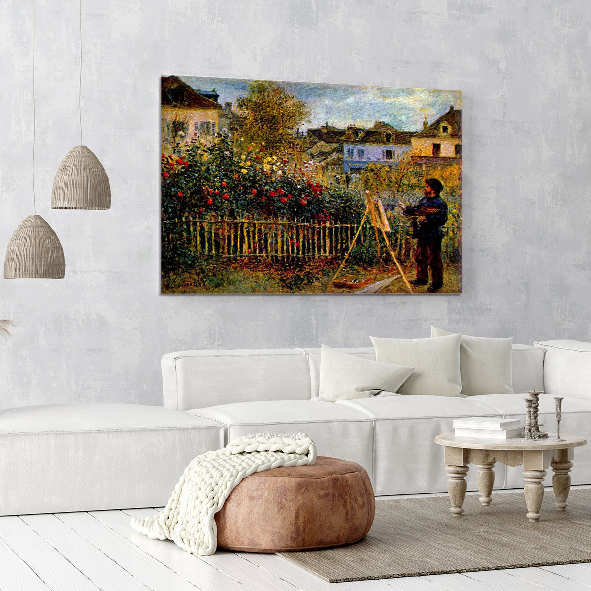 Monet painting in his garden in Argenteuil Canvas Print or Poster - Canvas Art Rocks - 6