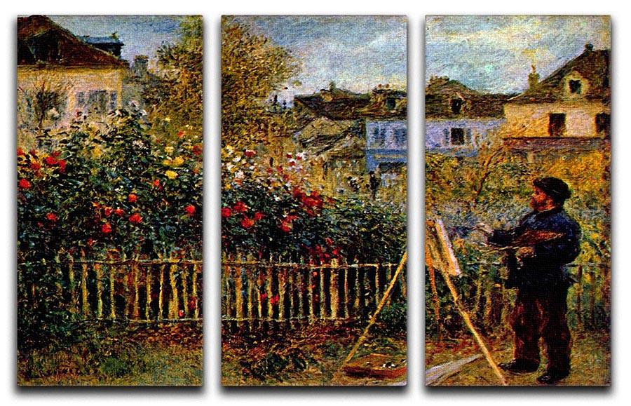 Monet painting in his garden in Argenteuil Split Panel Canvas Print - Canvas Art Rocks - 4