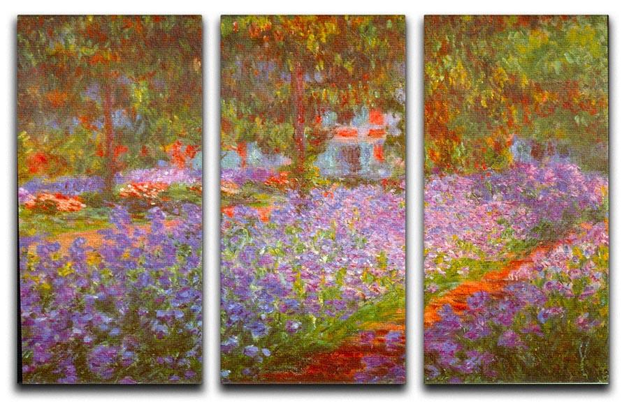 Monet's Garden by Monet Split Panel Canvas Print - Canvas Art Rocks - 4