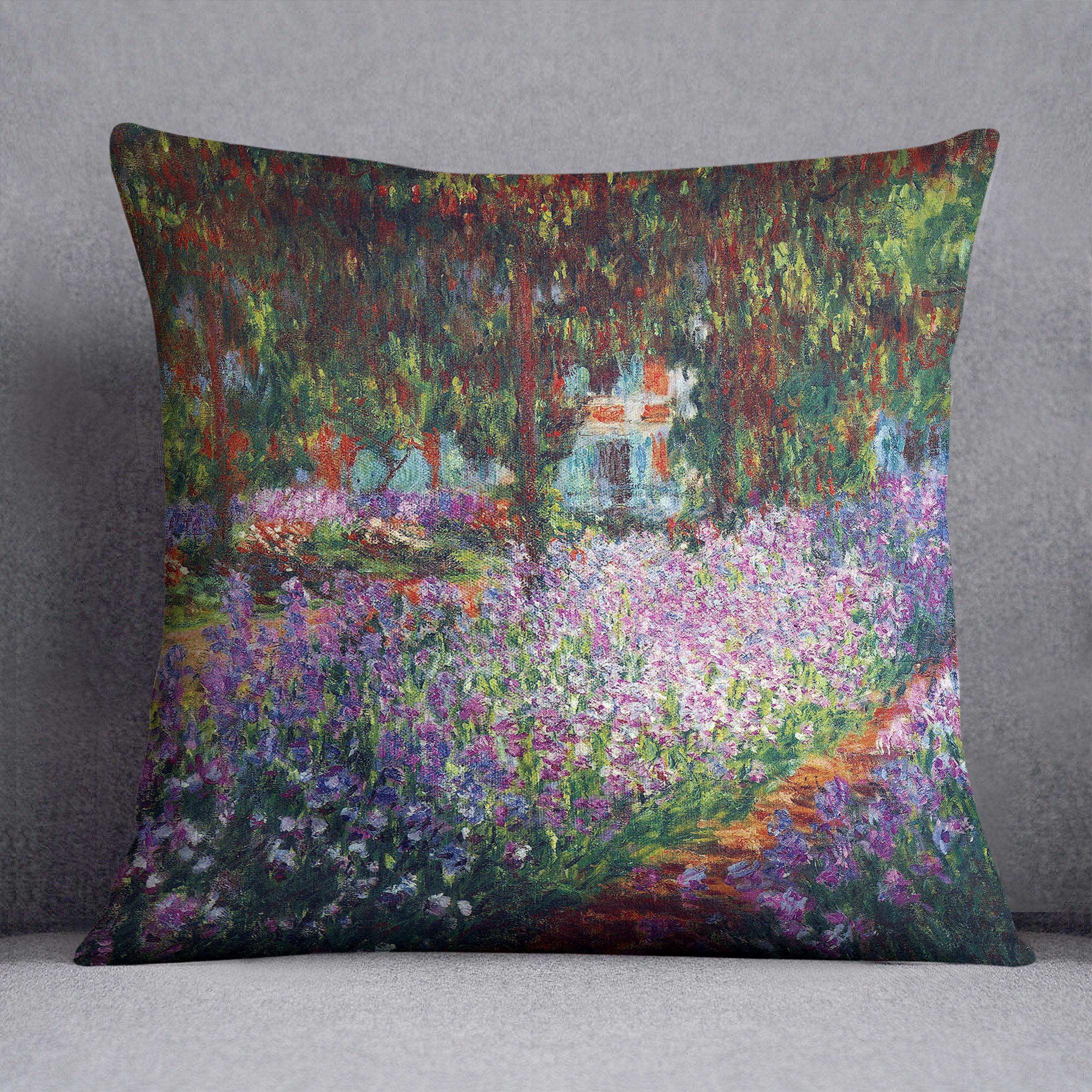 Monet's garden in Giverny by Monet Cushion