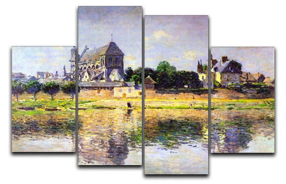 Monets garden in Vetheuil by Monet 4 Split Panel Canvas  - Canvas Art Rocks - 1