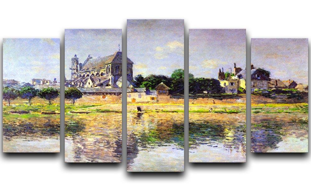 Monets garden in Vetheuil by Monet 5 Split Panel Canvas  - Canvas Art Rocks - 1