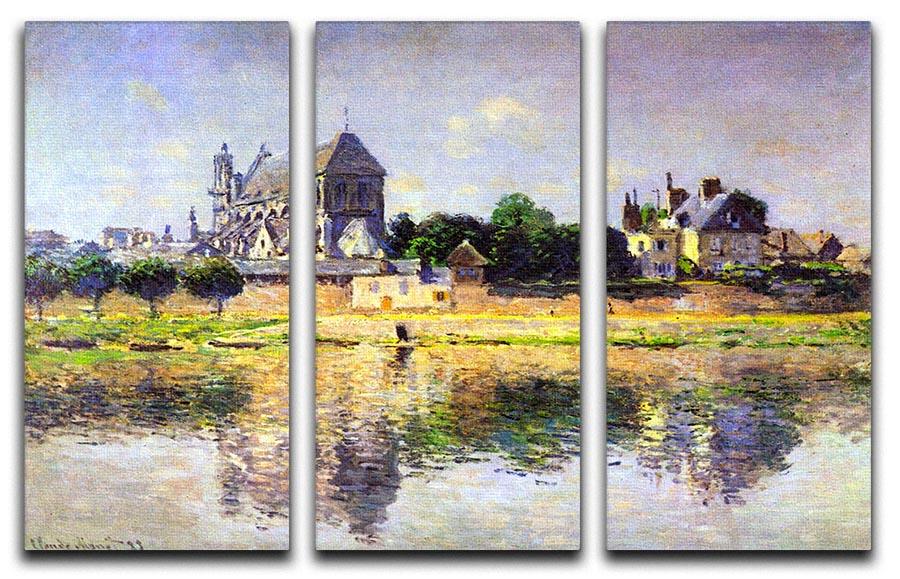Monets garden in Vetheuil by Monet Split Panel Canvas Print - Canvas Art Rocks - 4