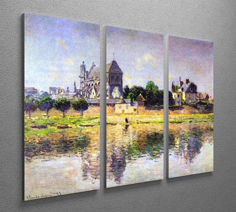Monets garden in Vetheuil by Monet Split Panel Canvas Print - Canvas Art Rocks - 4