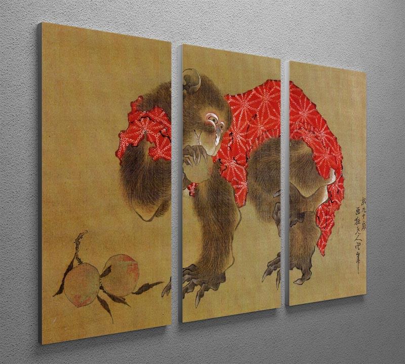 Monkey by Hokusai 3 Split Panel Canvas Print - Canvas Art Rocks - 2