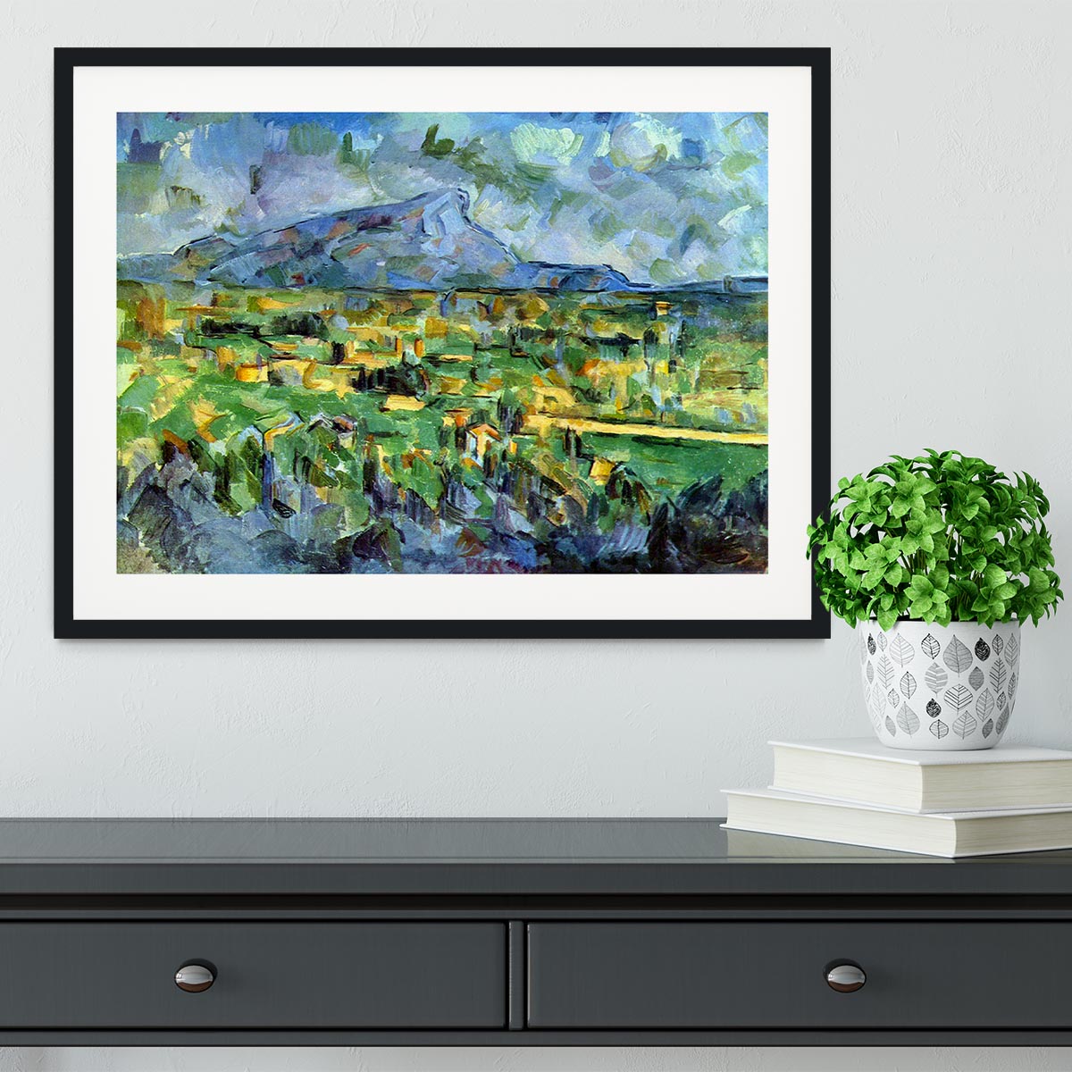 Mont Sainte-Victoire by Cezanne Framed Print - Canvas Art Rocks - 1
