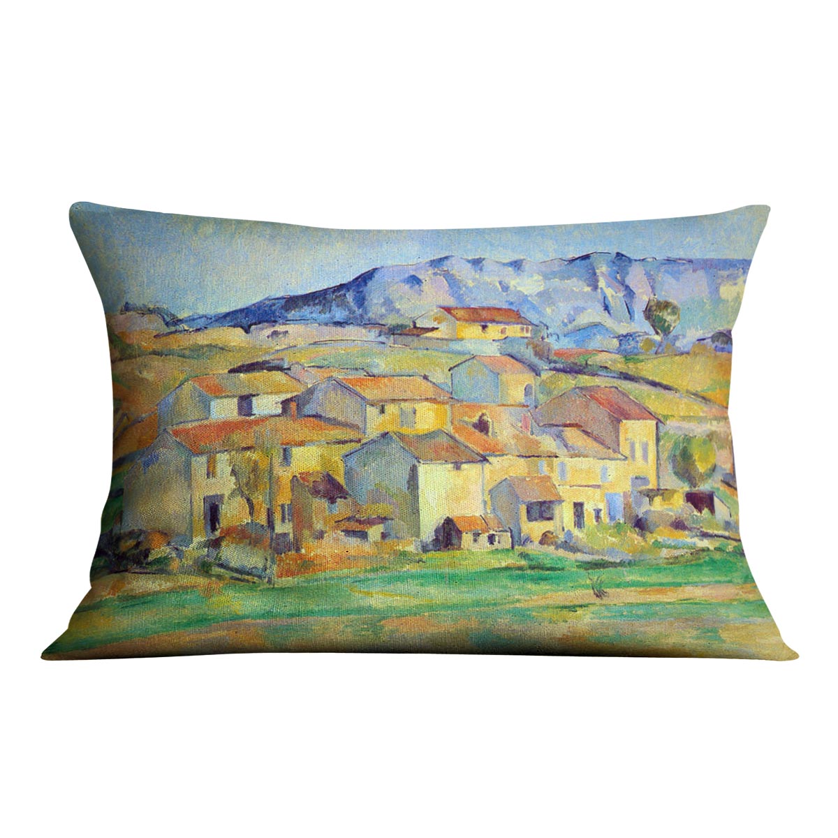 Montaigne Sainte-Victoire from the environment beu Gardanne of view by Cezanne Cushion