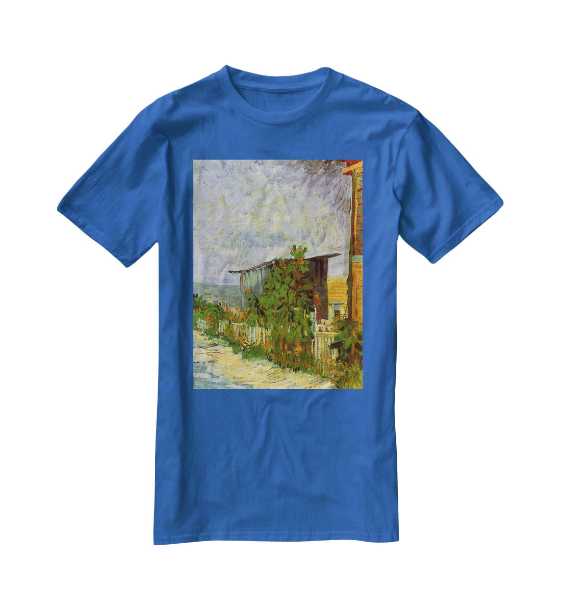 Montmartre Path with Sunflowers by Van Gogh T-Shirt - Canvas Art Rocks - 2