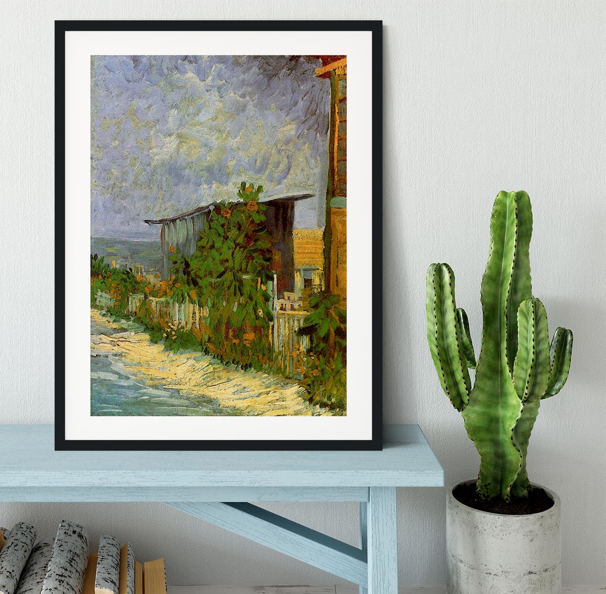Montmartre Path with Sunflowers by Van Gogh Framed Print - Canvas Art Rocks - 1