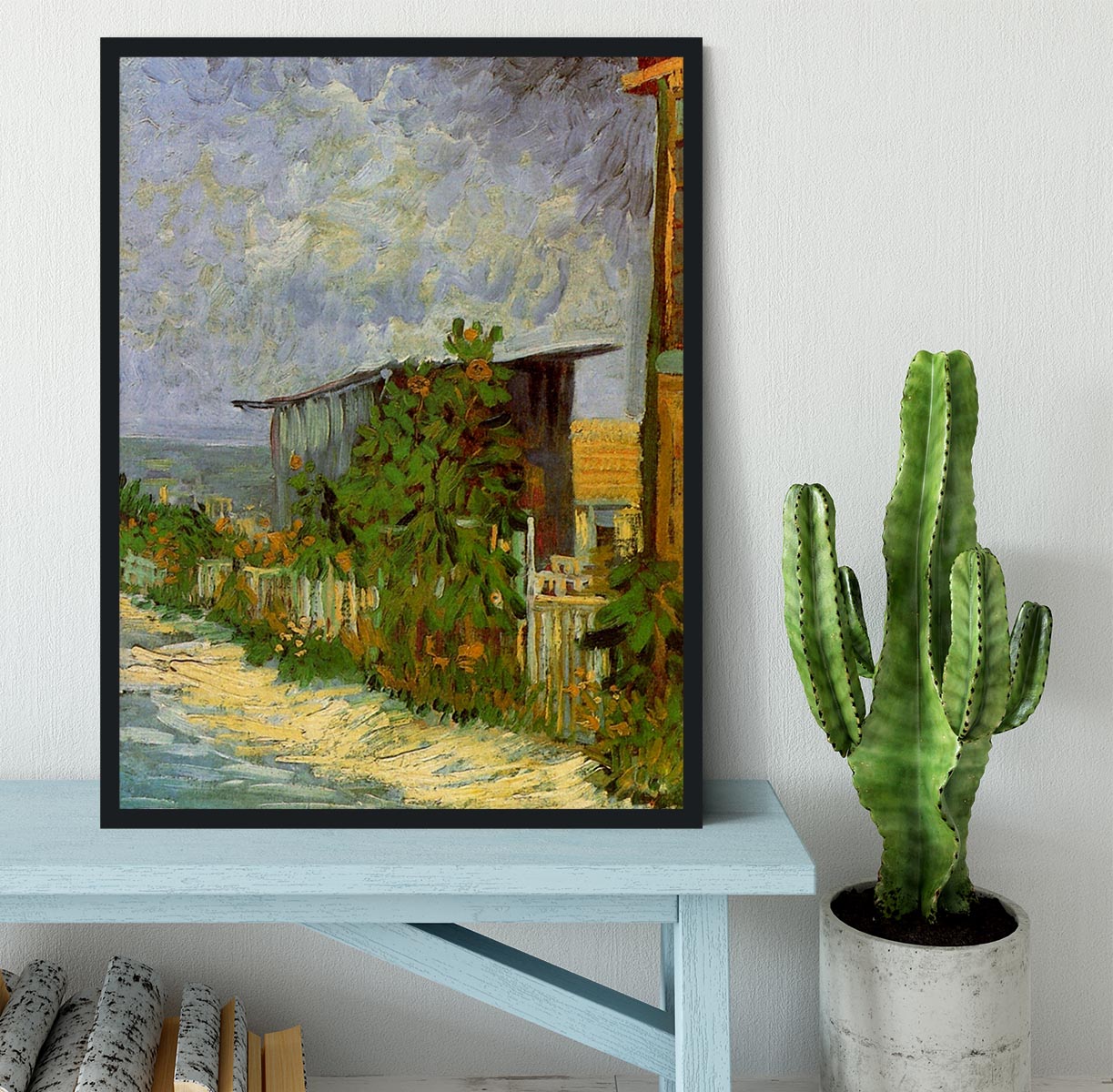Montmartre Path with Sunflowers by Van Gogh Framed Print - Canvas Art Rocks - 2