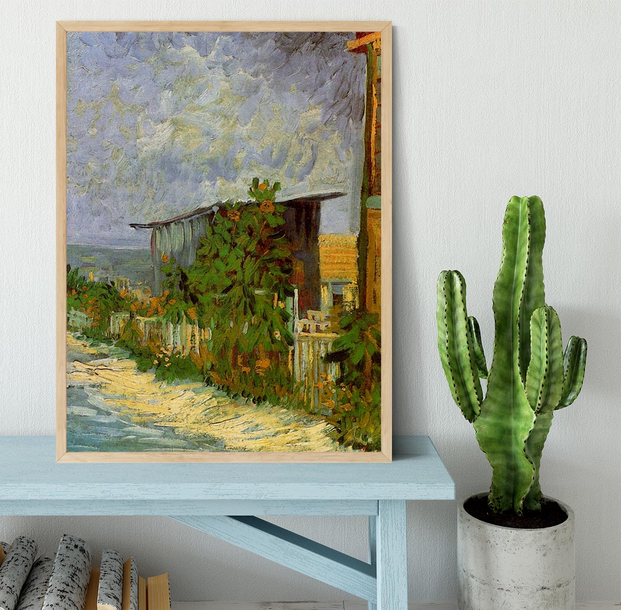 Montmartre Path with Sunflowers by Van Gogh Framed Print - Canvas Art Rocks - 4