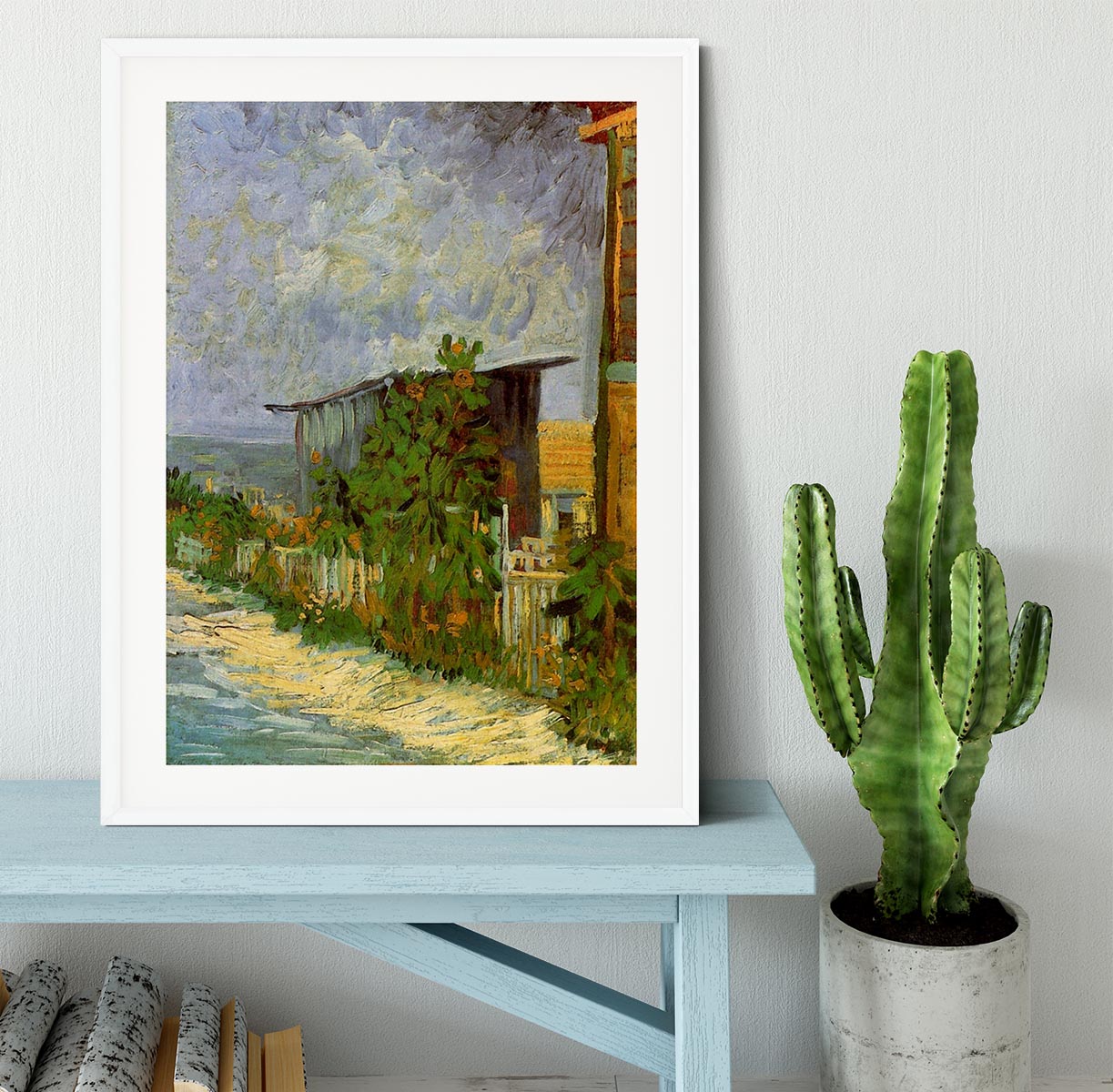 Montmartre Path with Sunflowers by Van Gogh Framed Print - Canvas Art Rocks - 5
