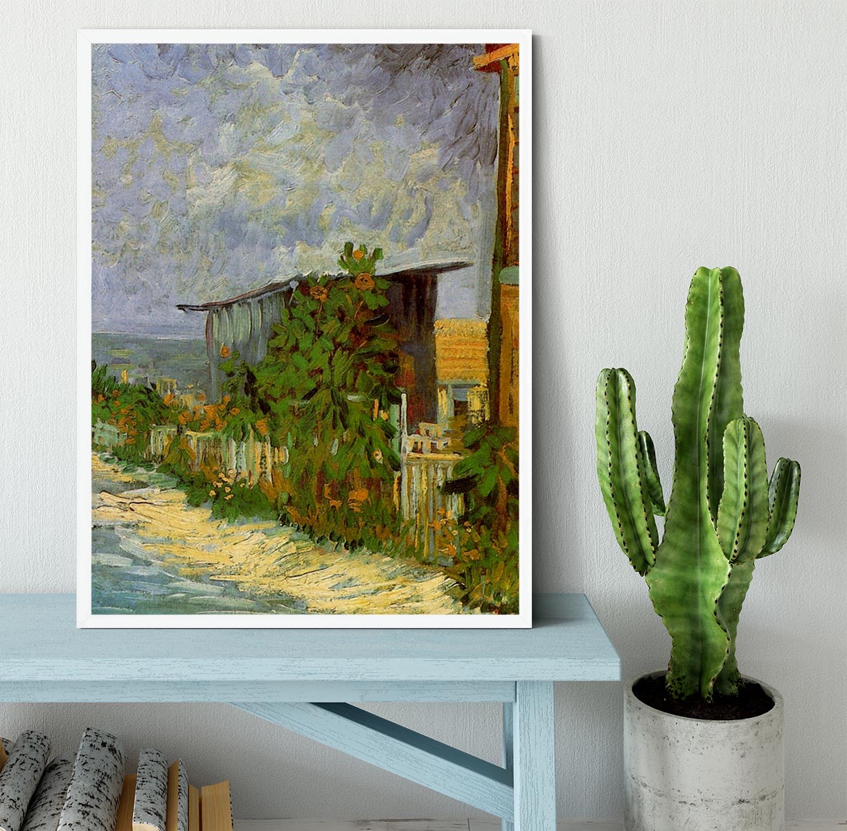 Montmartre Path with Sunflowers by Van Gogh Framed Print - Canvas Art Rocks -6