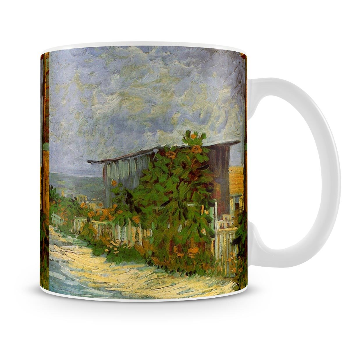 Montmartre Path with Sunflowers by Van Gogh Mug - Canvas Art Rocks - 4