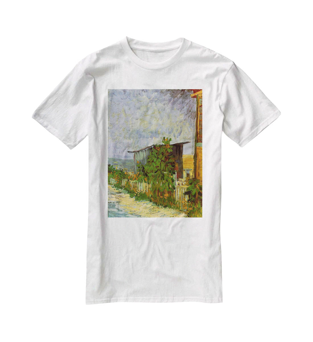 Montmartre Path with Sunflowers by Van Gogh T-Shirt - Canvas Art Rocks - 5