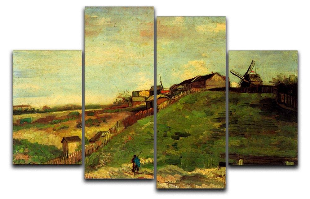 Montmartre Quarry the Mills by Van Gogh 4 Split Panel Canvas  - Canvas Art Rocks - 1
