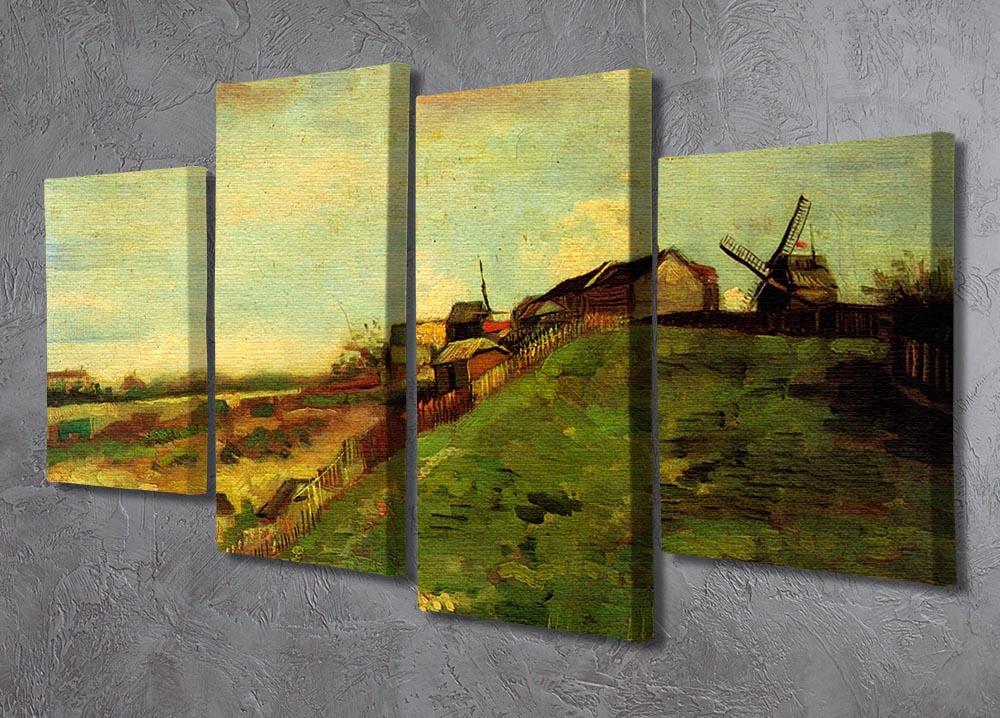 Montmartre Quarry the Mills by Van Gogh 4 Split Panel Canvas - Canvas Art Rocks - 2