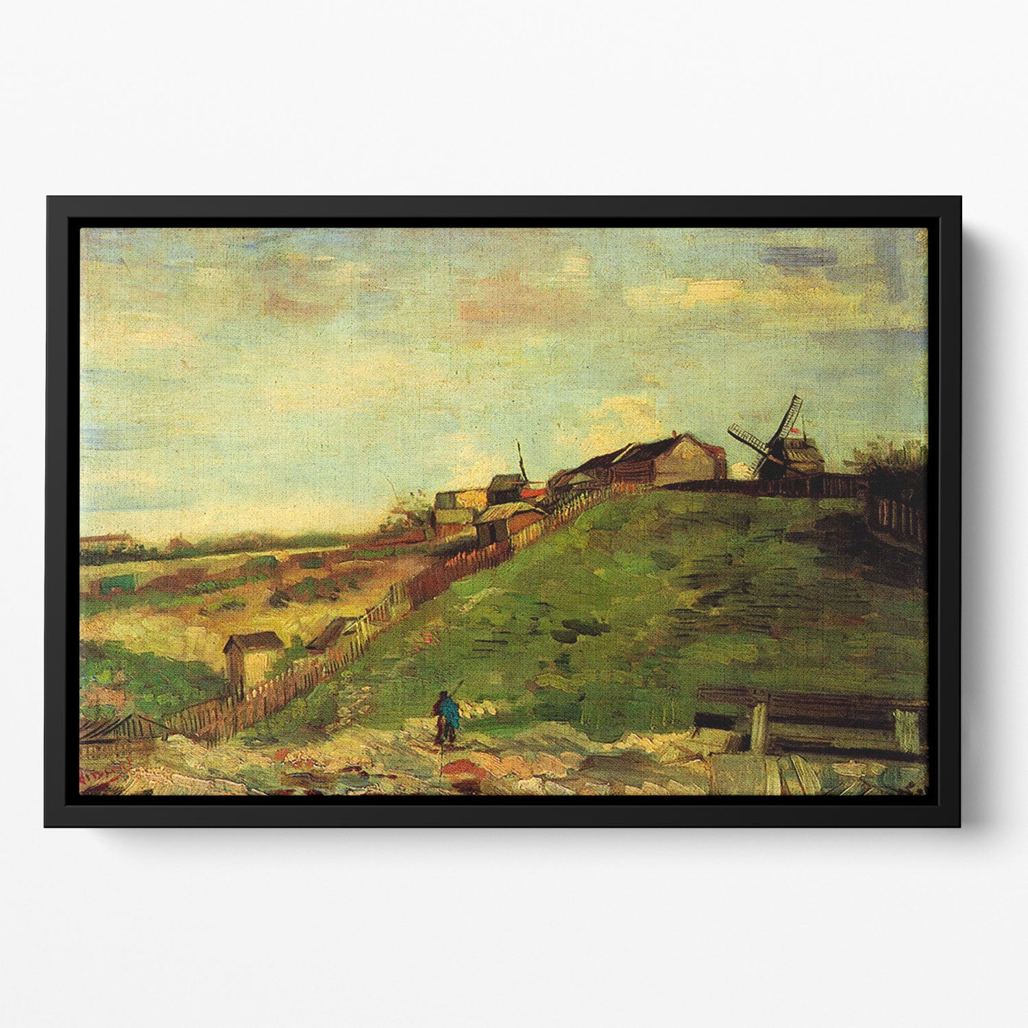 Montmartre Quarry the Mills by Van Gogh Floating Framed Canvas