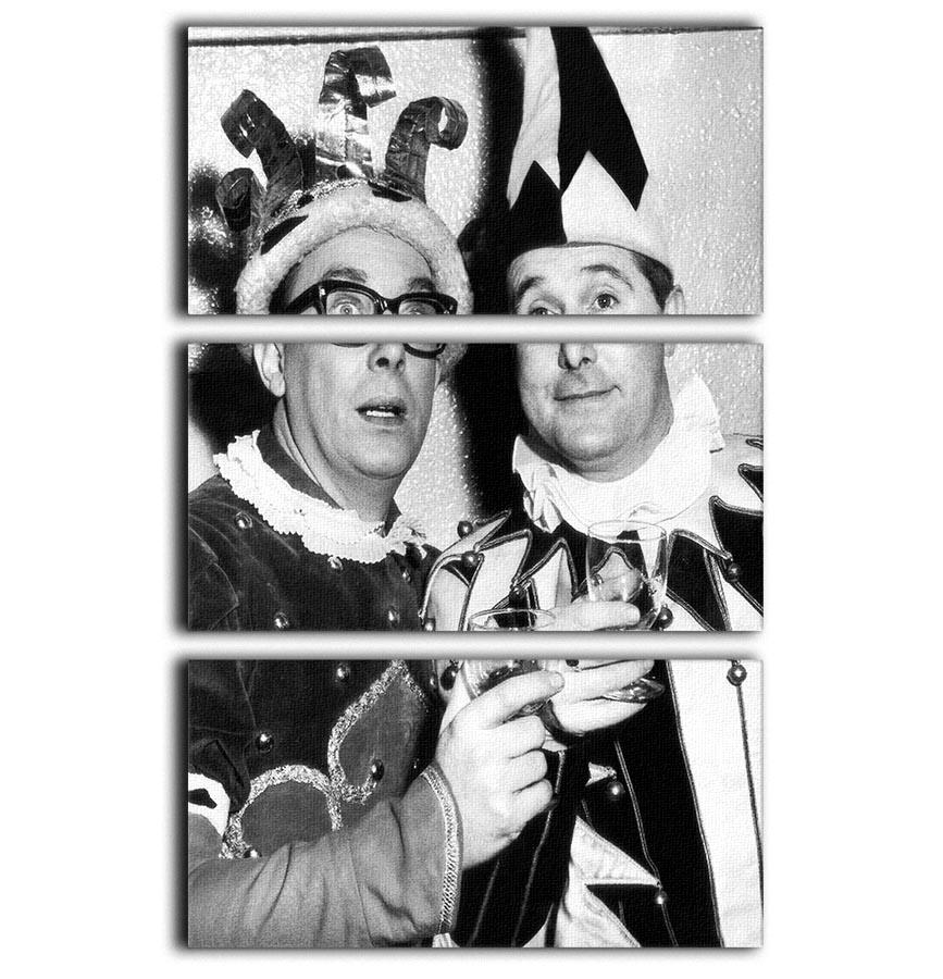 Morecambe and Wise dressed as court jesters 3 Split Panel Canvas Print - Canvas Art Rocks - 1