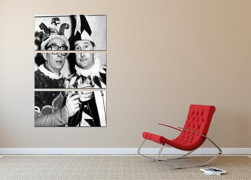 Morecambe and Wise dressed as court jesters 3 Split Panel Canvas Print - Canvas Art Rocks - 2