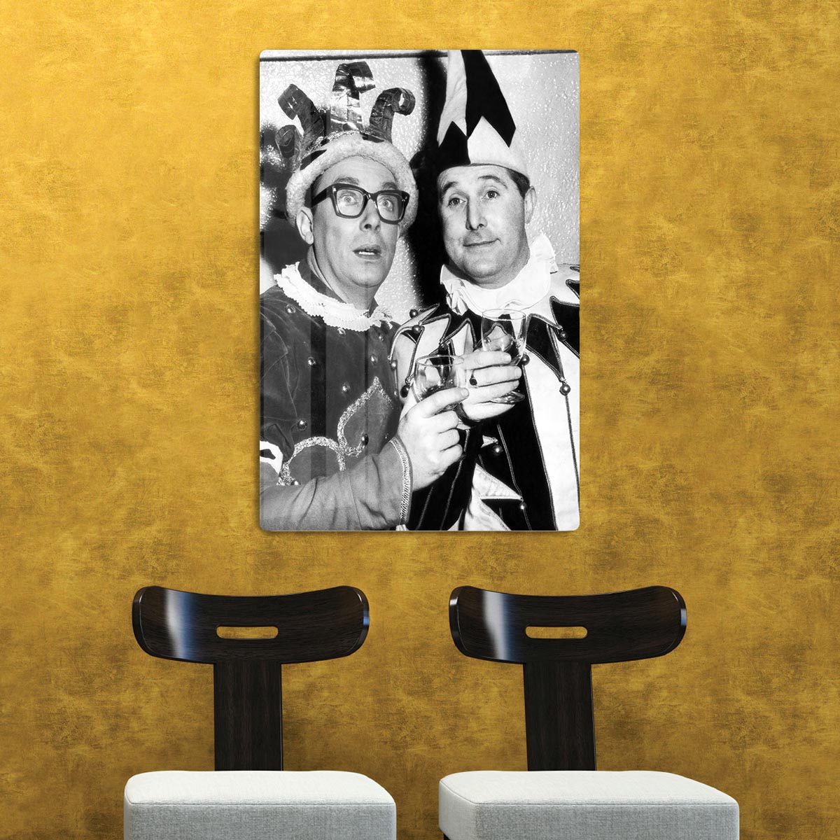 Morecambe and Wise dressed as court jesters HD Metal Print