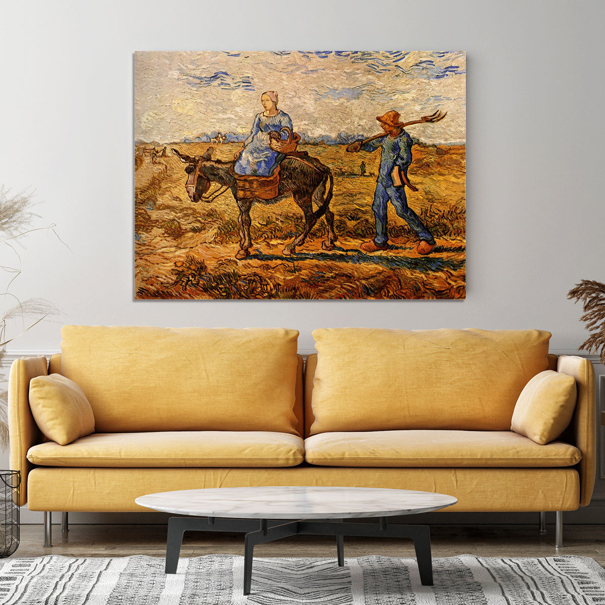 Morning Peasant Couple Going to Work by Van Gogh Canvas Print or Poster - Canvas Art Rocks - 4