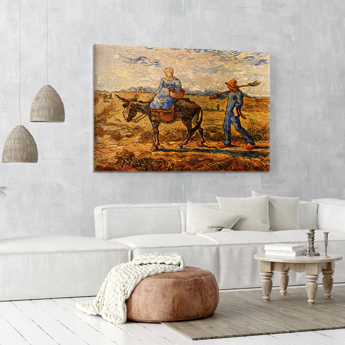 Morning Peasant Couple Going to Work by Van Gogh Canvas Print or Poster - Canvas Art Rocks - 6