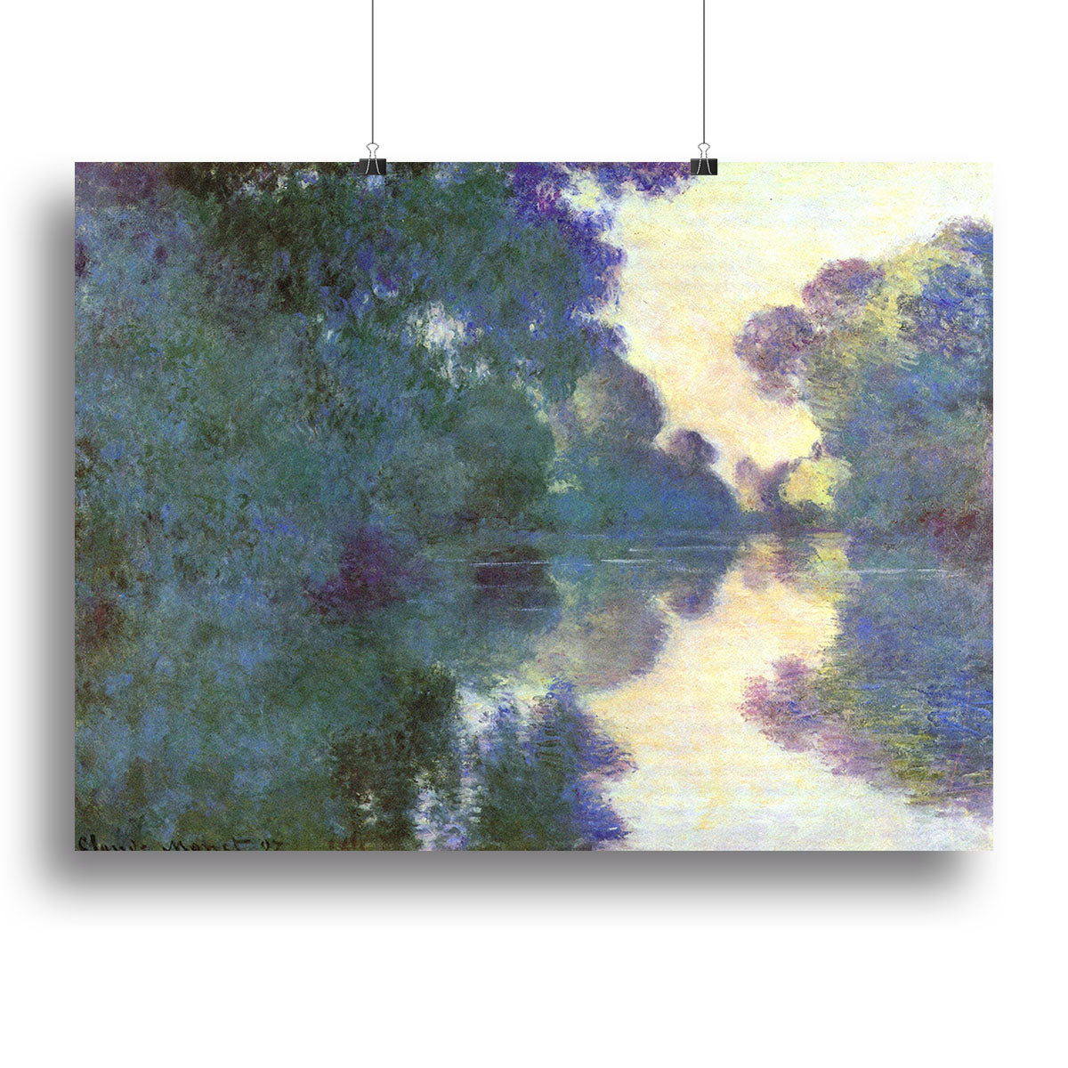 Morning on the Seine at Giverny by Monet Canvas Print or Poster - Canvas Art Rocks - 2