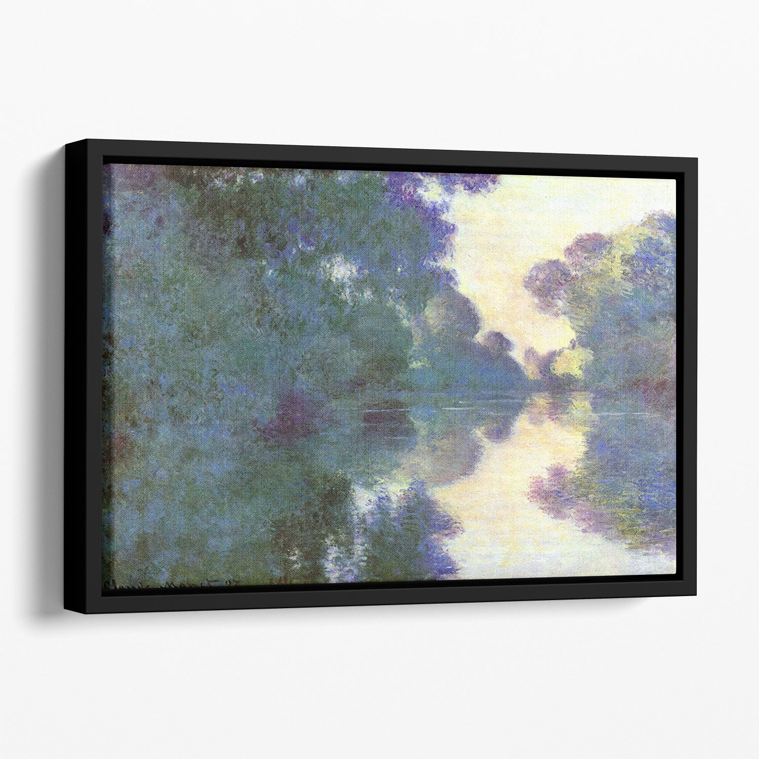 Morning on the Seine at Giverny by Monet Floating Framed Canvas