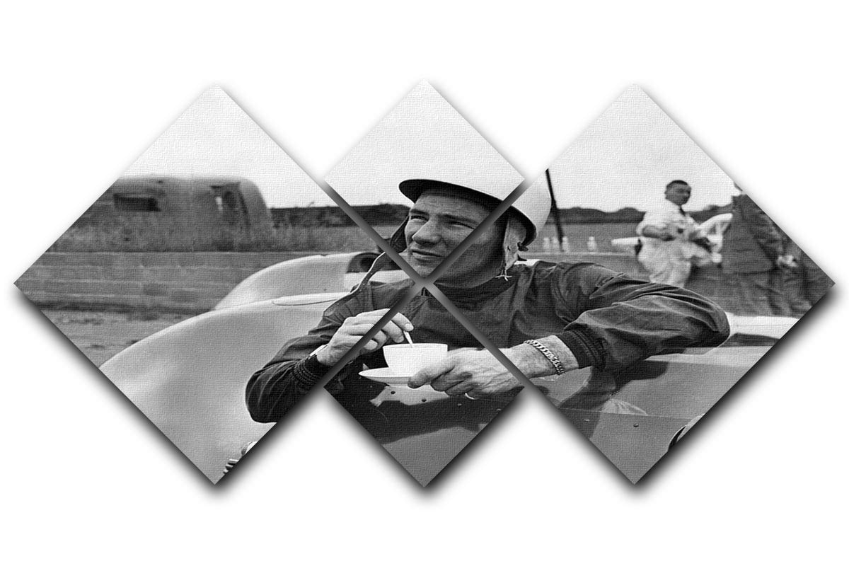 Motor racing driver Stirling Moss 4 Square Multi Panel Canvas  - Canvas Art Rocks - 1