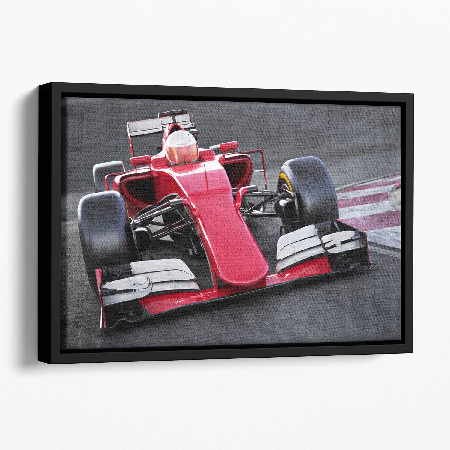 Motor sports race car Floating Framed Canvas