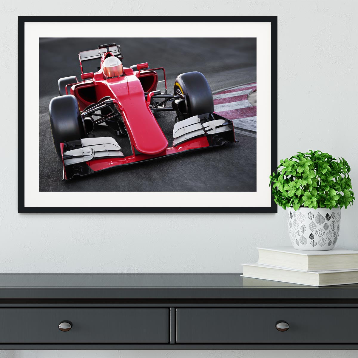Motor sports race car Framed Print - Canvas Art Rocks - 1