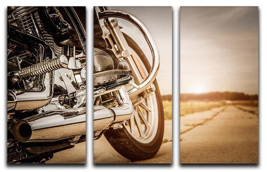 Motorbike Close Up 3 Split Panel Canvas Print - Canvas Art Rocks - 1