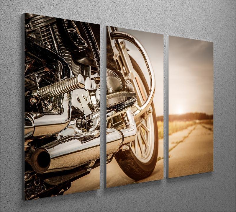 Motorbike Close Up 3 Split Panel Canvas Print - Canvas Art Rocks - 2