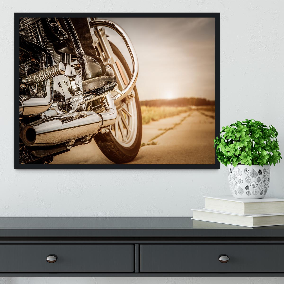 Motorbike Close Up Framed Print - Canvas Art Rocks - 2