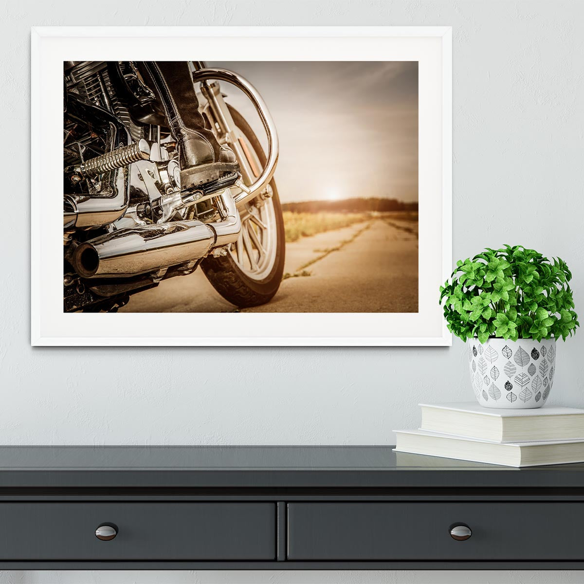 Motorbike Close Up Framed Print - Canvas Art Rocks - 5