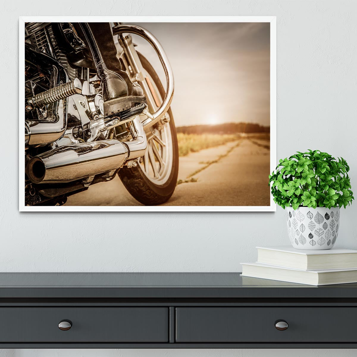Motorbike Close Up Framed Print - Canvas Art Rocks -6
