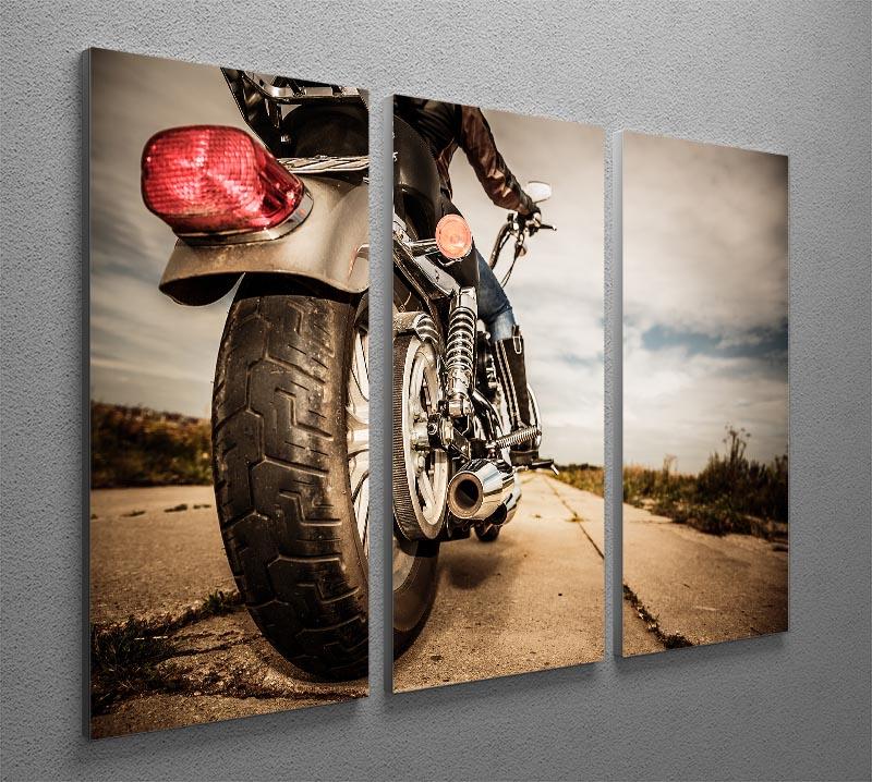 Motorbike Wheel 3 Split Panel Canvas Print - Canvas Art Rocks - 2
