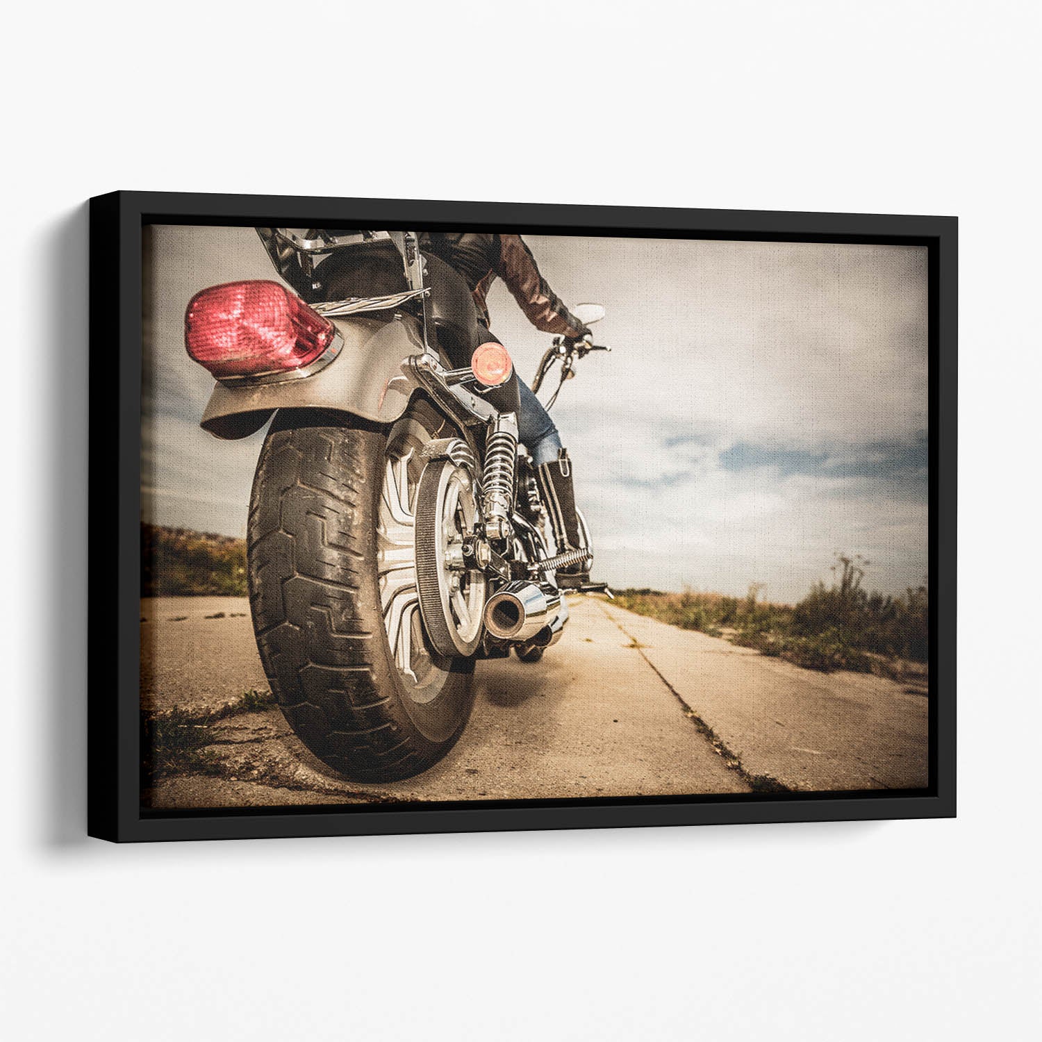 Motorbike Wheel Floating Framed Canvas