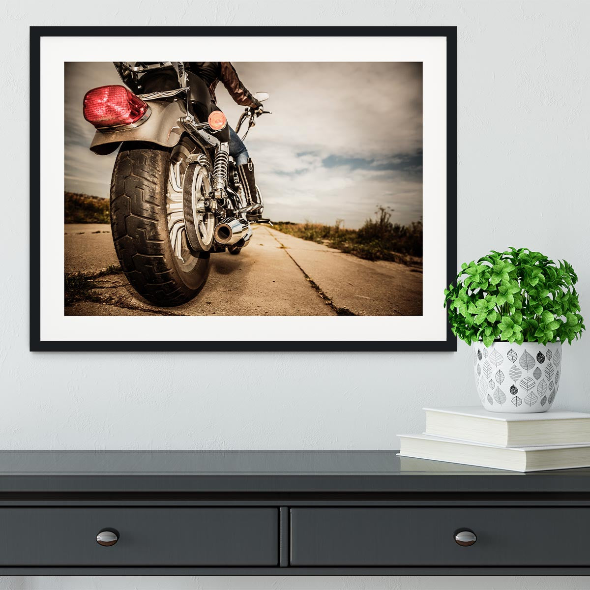 Motorbike Wheel Framed Print - Canvas Art Rocks - 1
