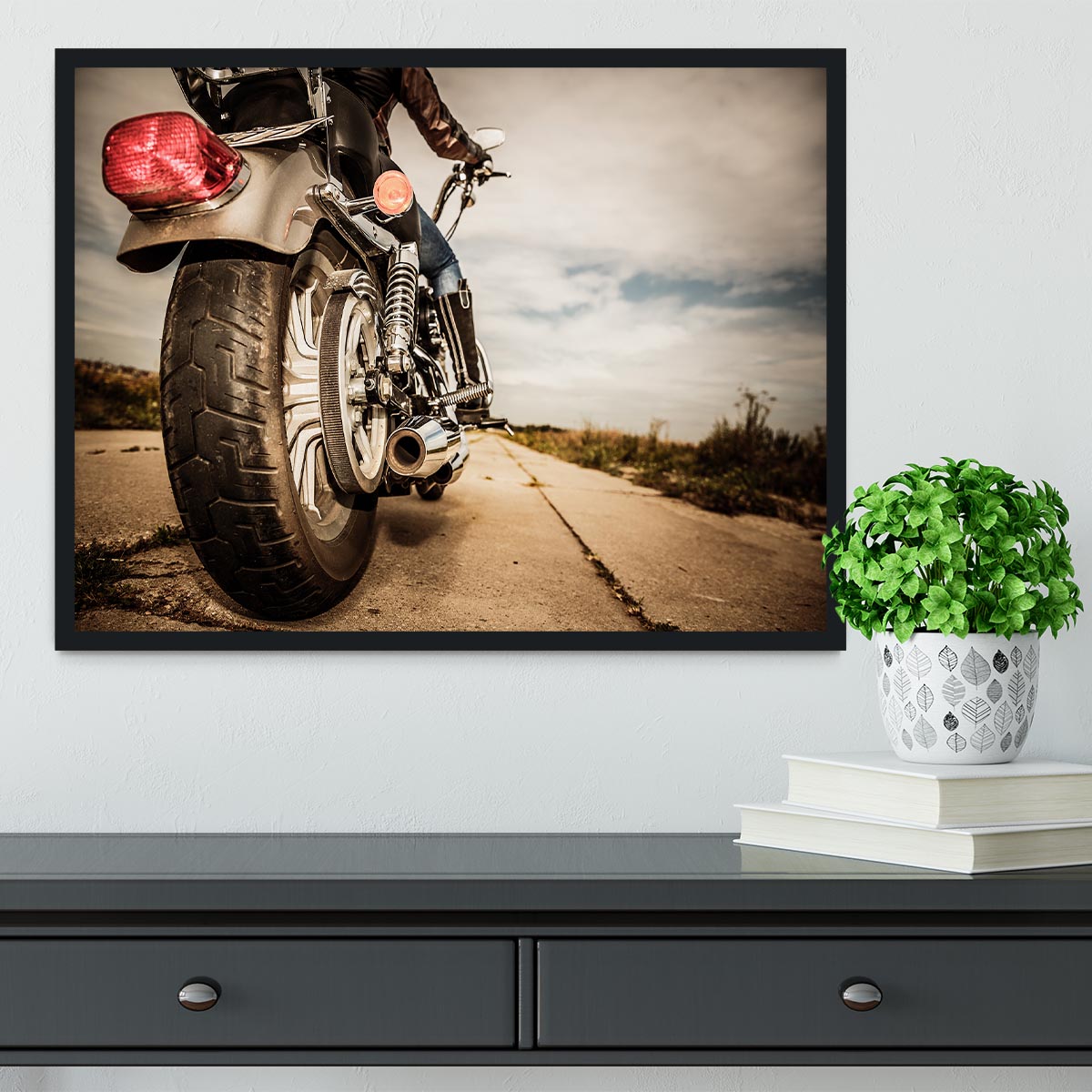 Motorbike Wheel Framed Print - Canvas Art Rocks - 2