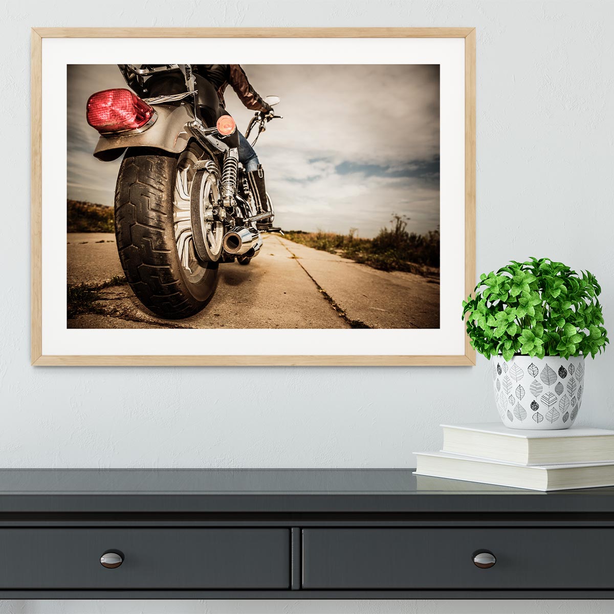 Motorbike Wheel Framed Print - Canvas Art Rocks - 3