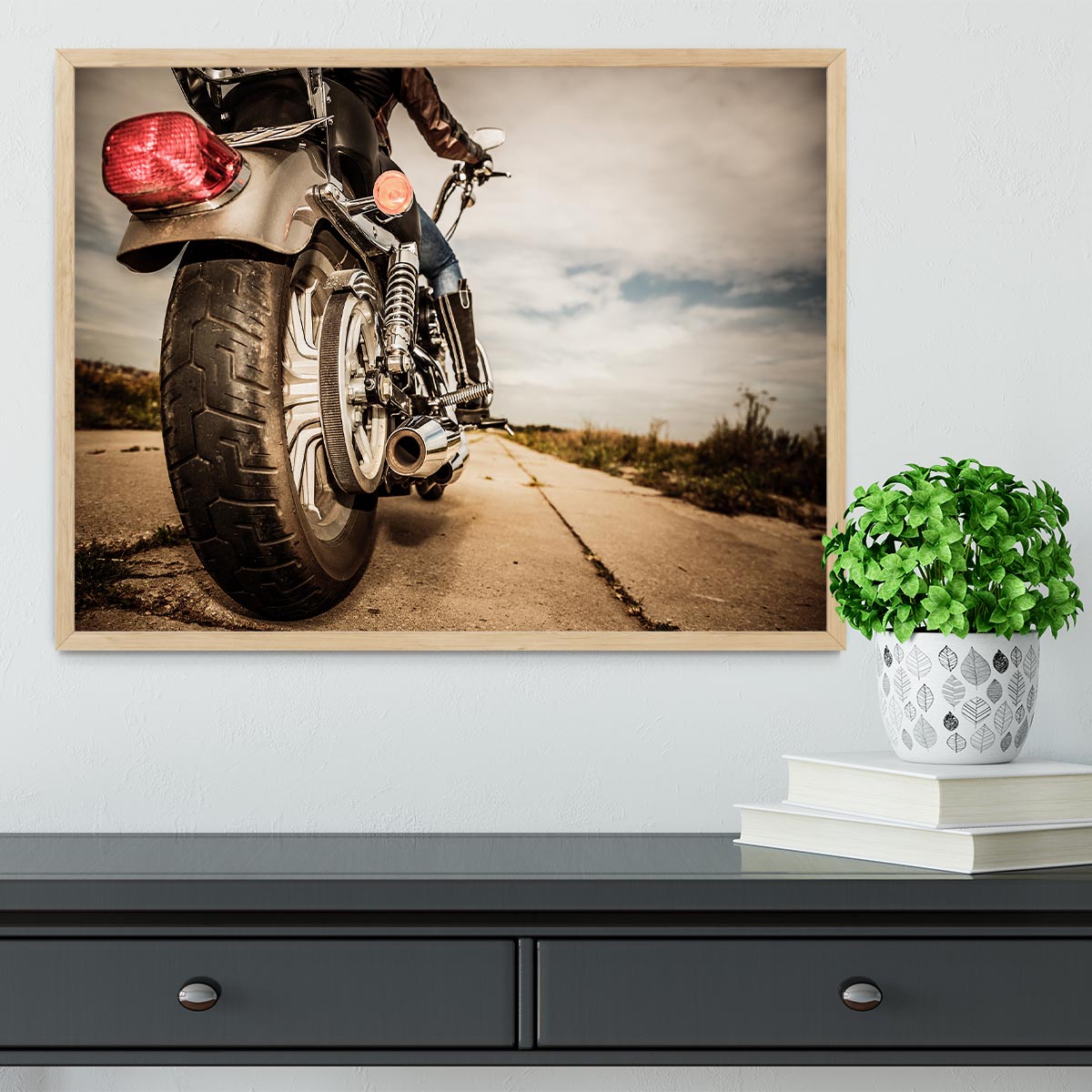 Motorbike Wheel Framed Print - Canvas Art Rocks - 4