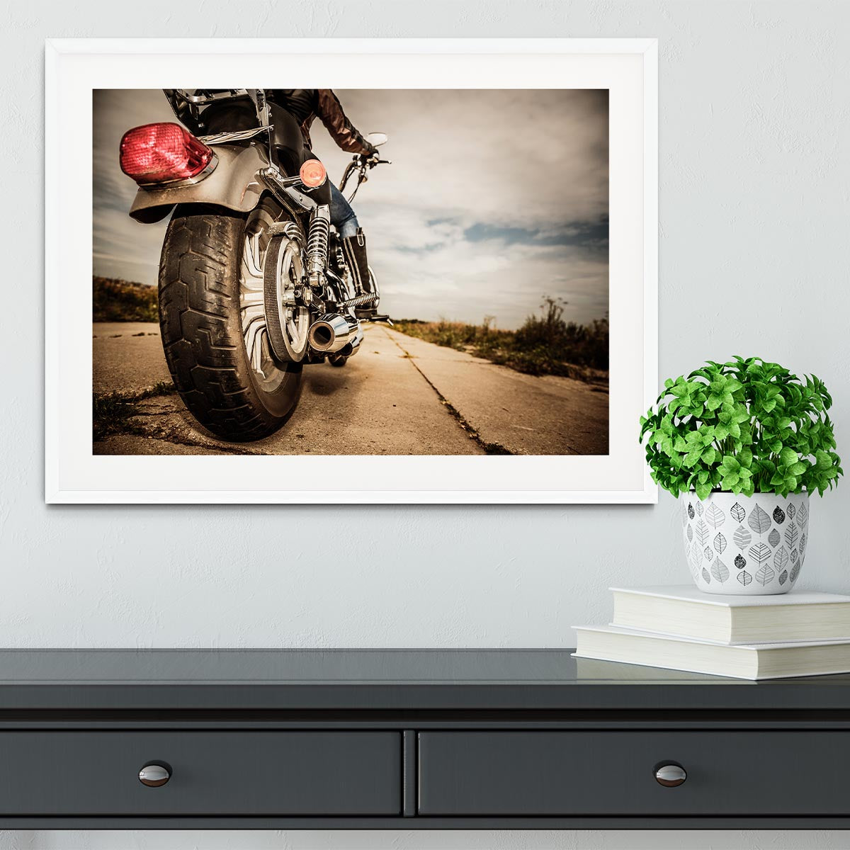 Motorbike Wheel Framed Print - Canvas Art Rocks - 5