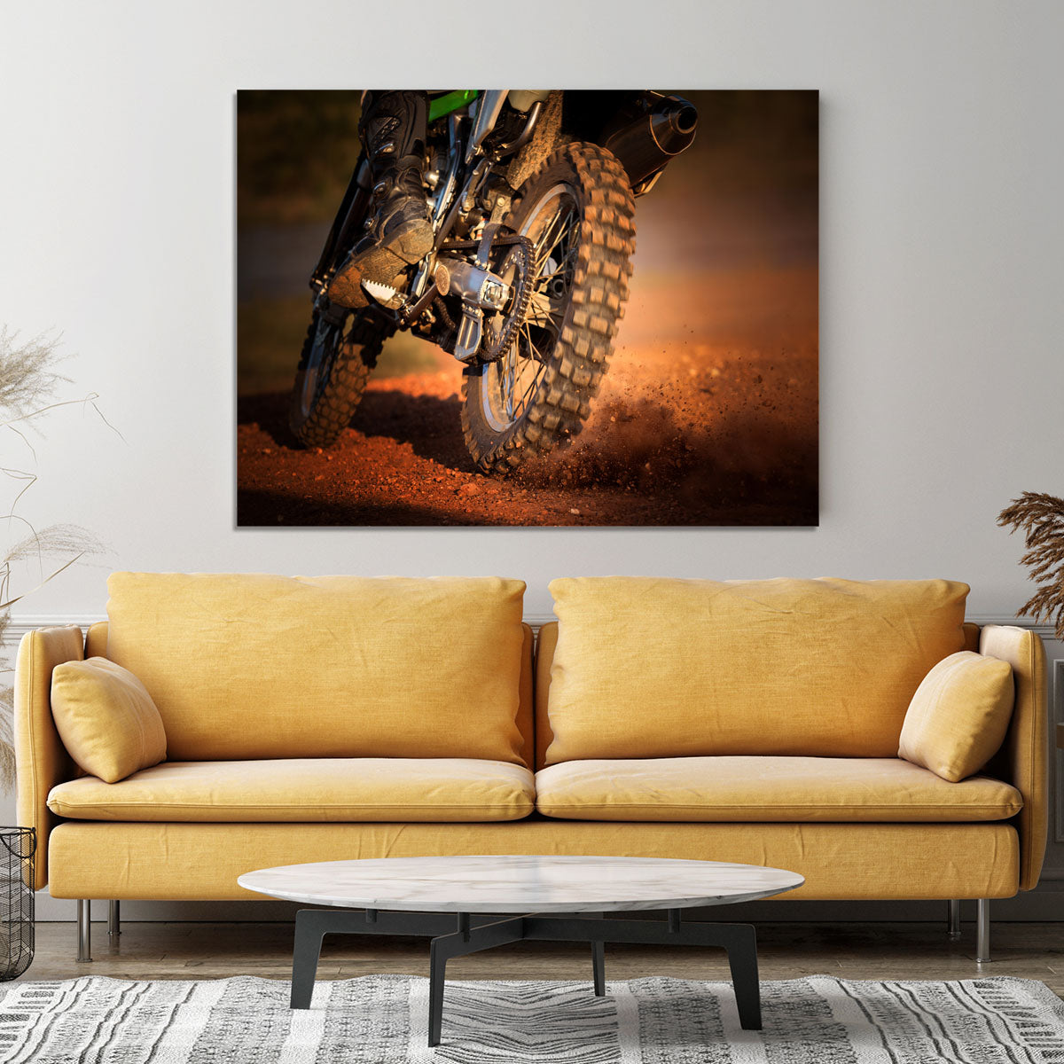 Motorbike on dirt track Canvas Print or Poster - Canvas Art Rocks - 4