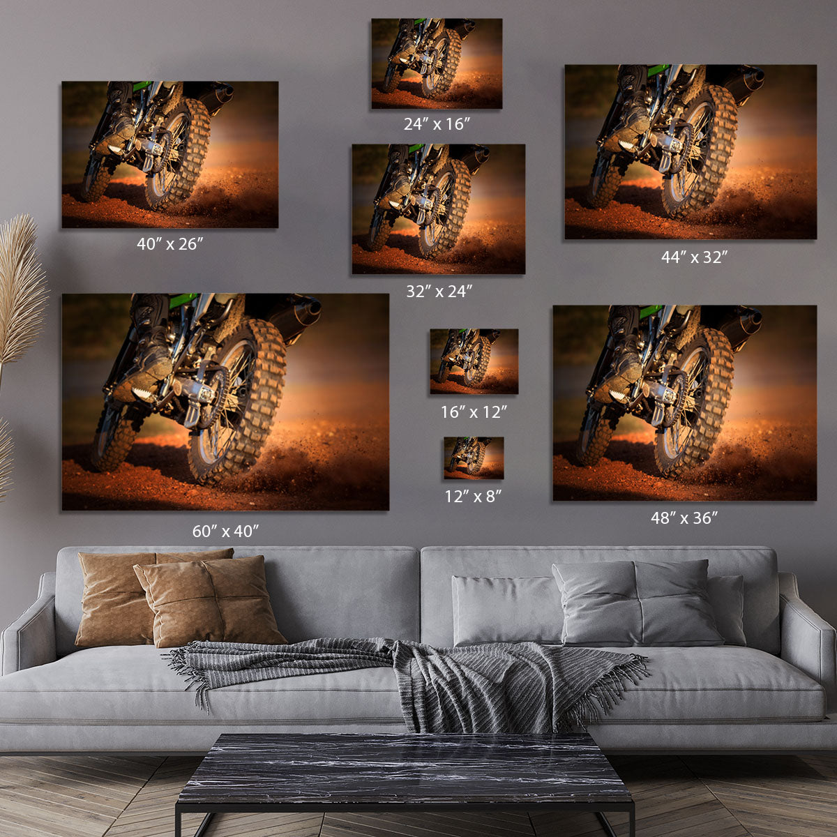 Motorbike on dirt track Canvas Print or Poster - Canvas Art Rocks - 7