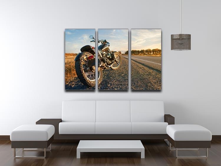 Motorbike under the clear sky 3 Split Panel Canvas Print - Canvas Art Rocks - 3